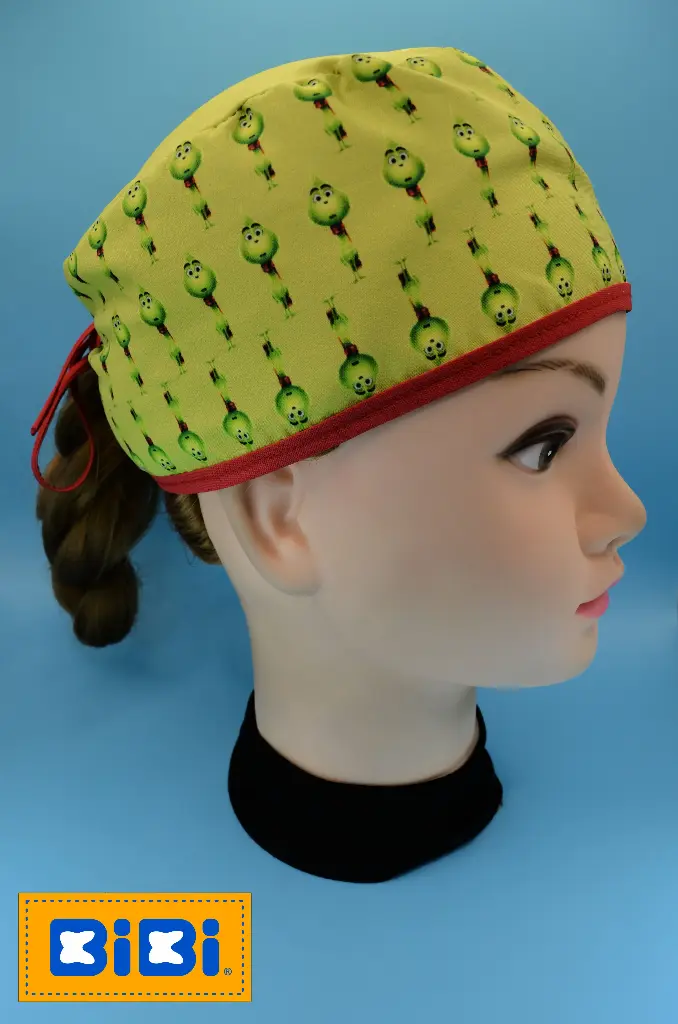Grinch (Gorro Corto (Medidas: 9.5 cm de altura, 58 cm de circunferencia, con cintas para amarrar))
