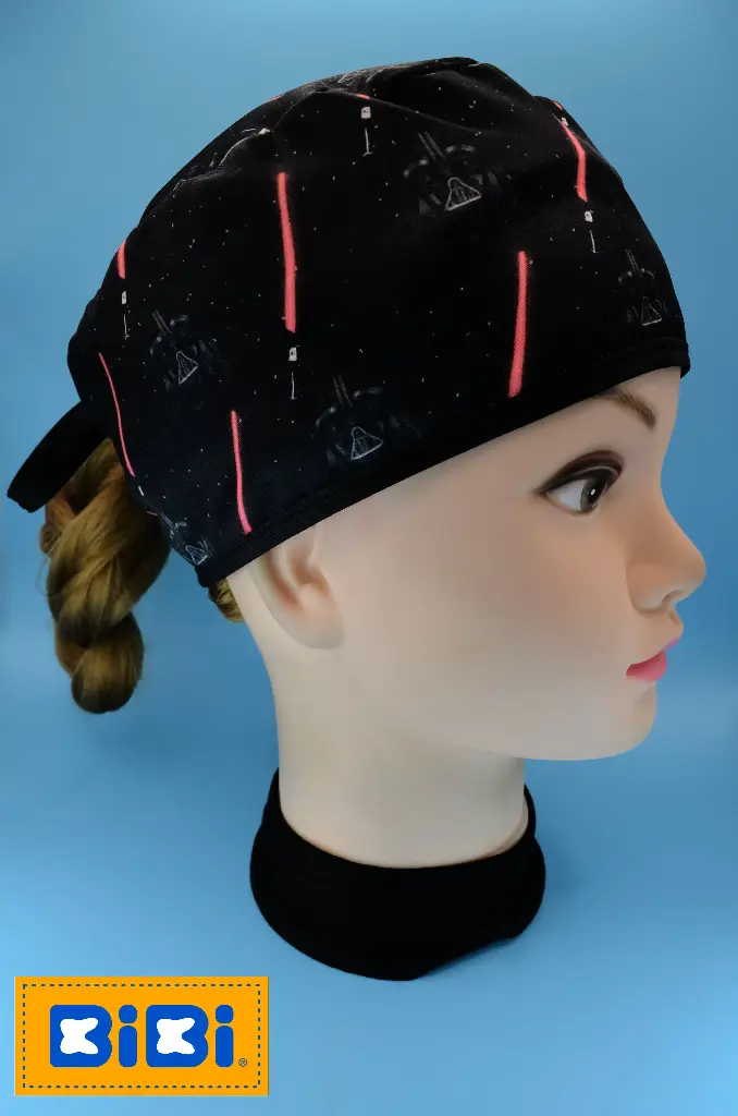 Darth Vader sables de luz (Gorro Corto (Medidas: 9.5 cm de altura, 58 cm de circunferencia, con cintas para amarrar))