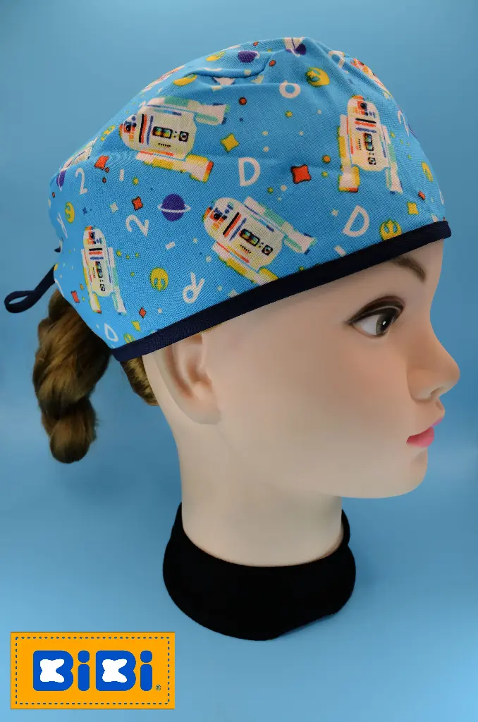 R2D2 (Gorro Corto (Medidas: 9.5 cm de altura, 58 cm de circunferencia, con cintas para amarrar))