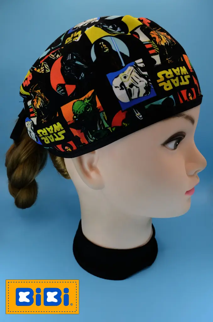 Star Wars colores (Gorro Corto (Medidas: 9.5 cm de altura, 58 cm de circunferencia, con cintas para amarrar))