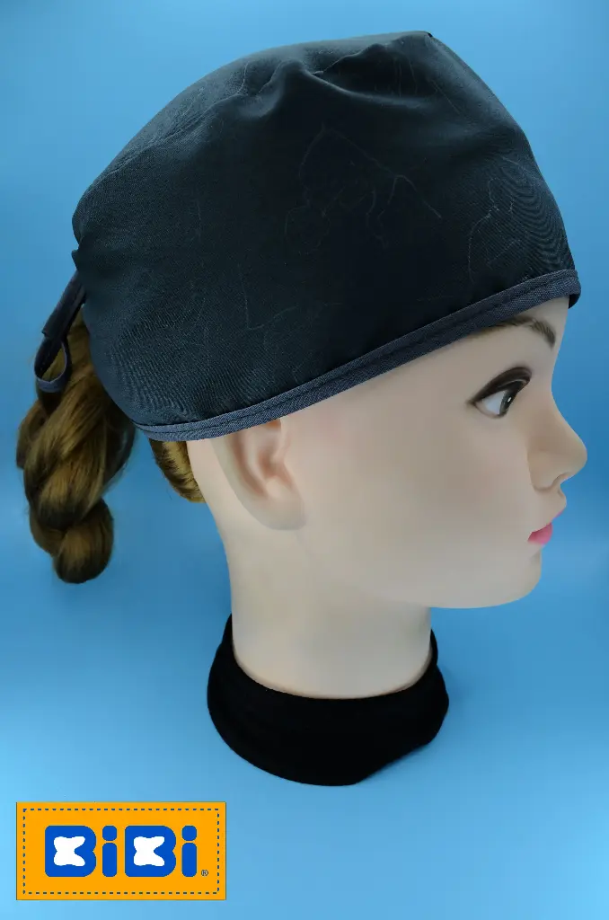 Médico y paciente siluetas (Gorro Corto (Medidas: 9.5 cm de altura, 58 cm de circunferencia, con cintas para amarrar))