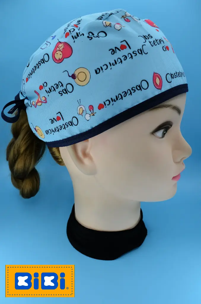 Obstetricia (Gorro Corto (Medidas: 9.5 cm de altura, 58 cm de circunferencia, con cintas para amarrar))