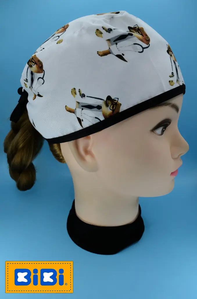 Perro doctor (Gorro Corto (Medidas: 9.5 cm de altura, 58 cm de circunferencia, con cintas para amarrar))