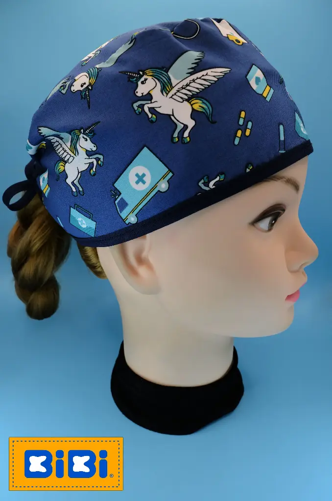 Unicornio medicina, fondo azul