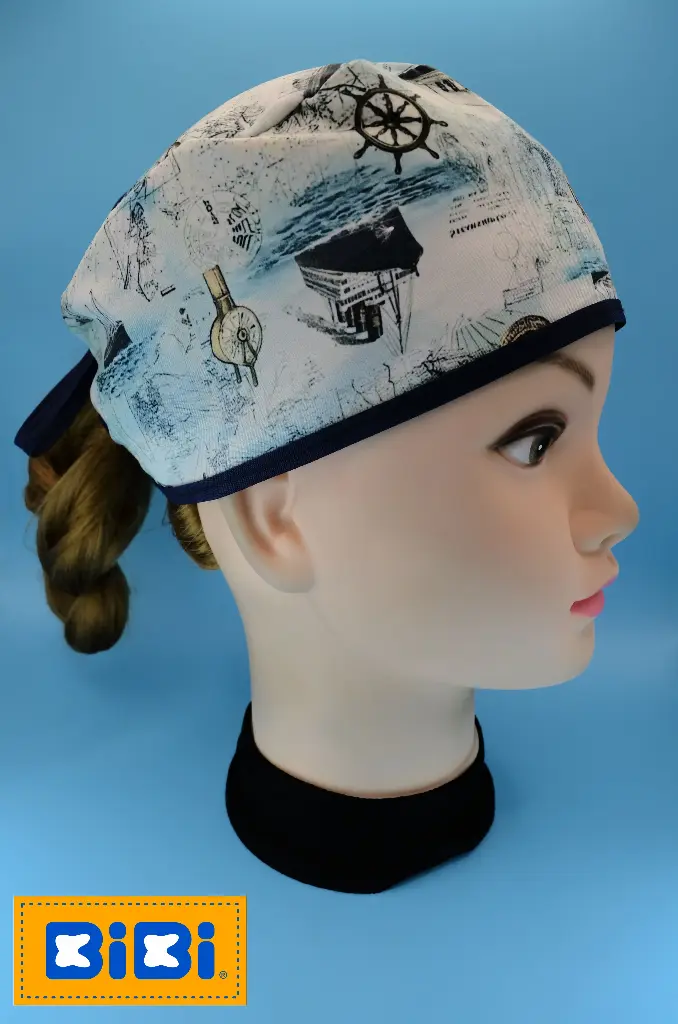 Barcos (Gorro Corto (Medidas: 9.5 cm de altura, 58 cm de circunferencia, con cintas para amarrar))