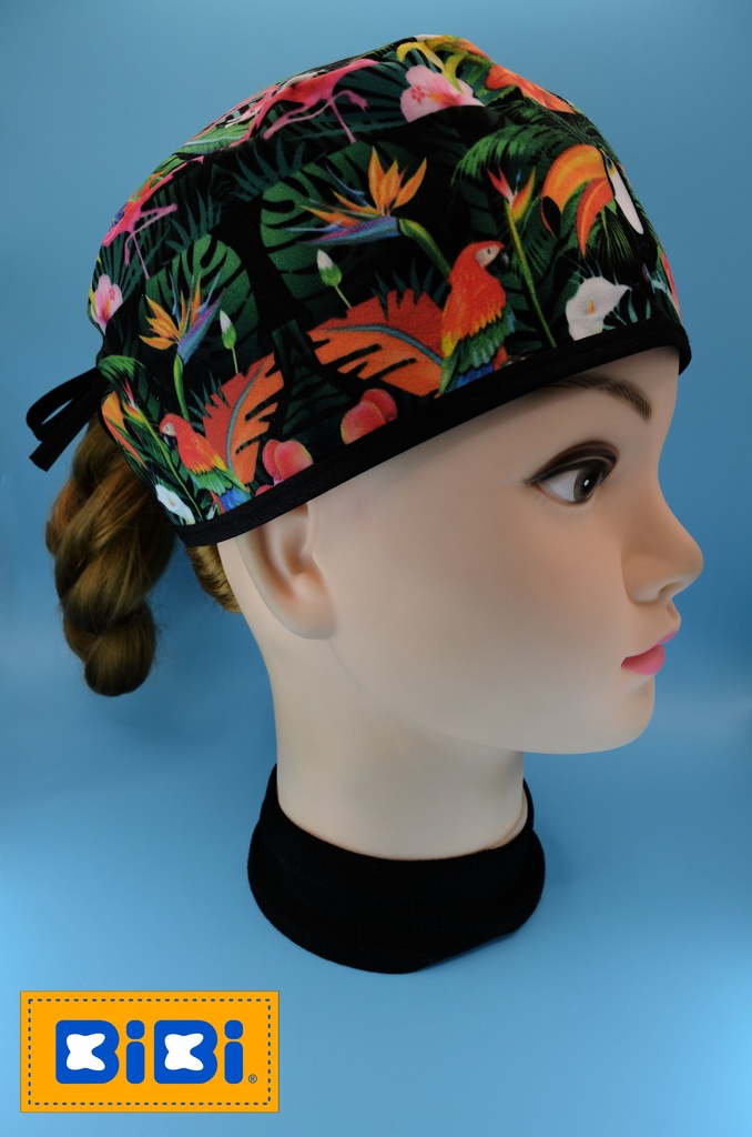 Flamingos / Tucanes (Gorro Corto (Medidas: 9.5 cm de altura, 58 cm de circunferencia, con cintas para amarrar))