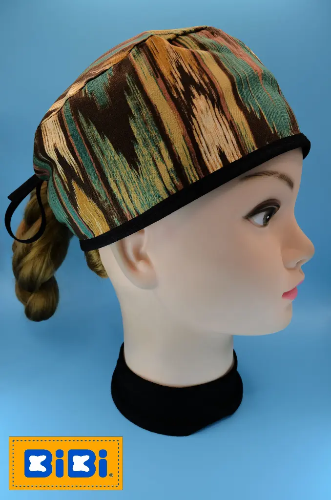 Estampado punta de flecha varios colores (Gorro Corto (Medidas: 9.5 cm de altura, 58 cm de circunferencia, con cintas para amarrar))