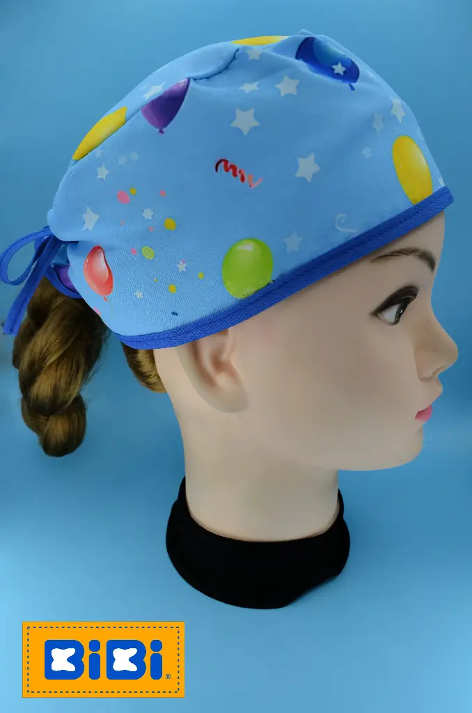 Globos (Gorro Corto (Medidas: 9.5 cm de altura, 58 cm de circunferencia, con cintas para amarrar))