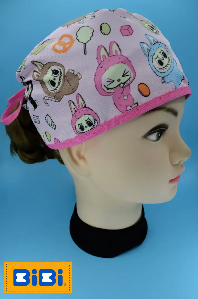 Labubu dulces (Gorro Corto (Medidas: 9.5 cm de altura, 58 cm de circunferencia, con cintas para amarrar))
