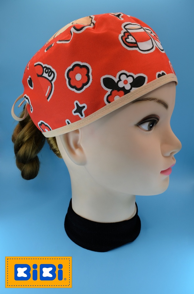 Osito Cute (Gorro Corto (Medidas: 9.5 cm de altura, 58 cm de circunferencia, con cintas para amarrar))