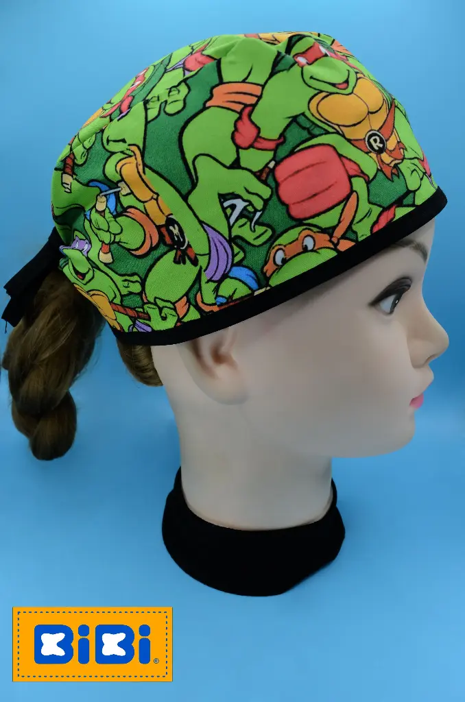 TMNT (Gorro Corto (Medidas: 9.5 cm de altura, 58 cm de circunferencia, con cintas para amarrar))