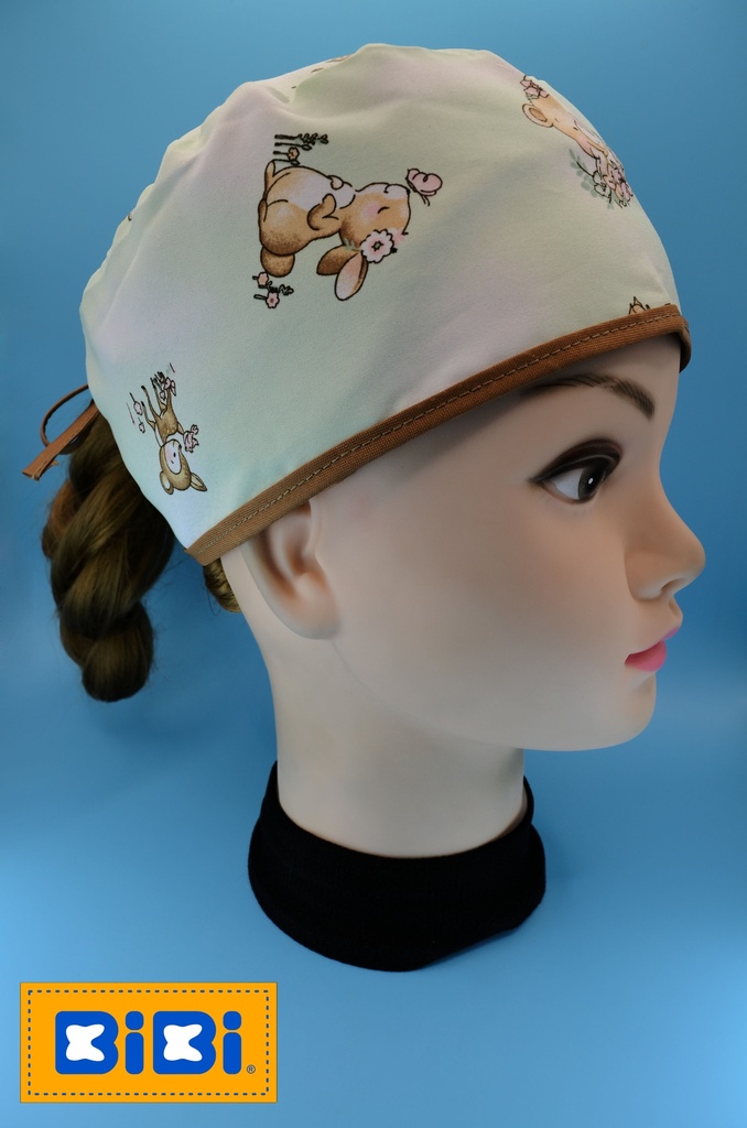 Osos Fondo Menta (Gorro Corto (Medidas: 9.5 cm de altura, 58 cm de circunferencia, con cintas para amarrar))