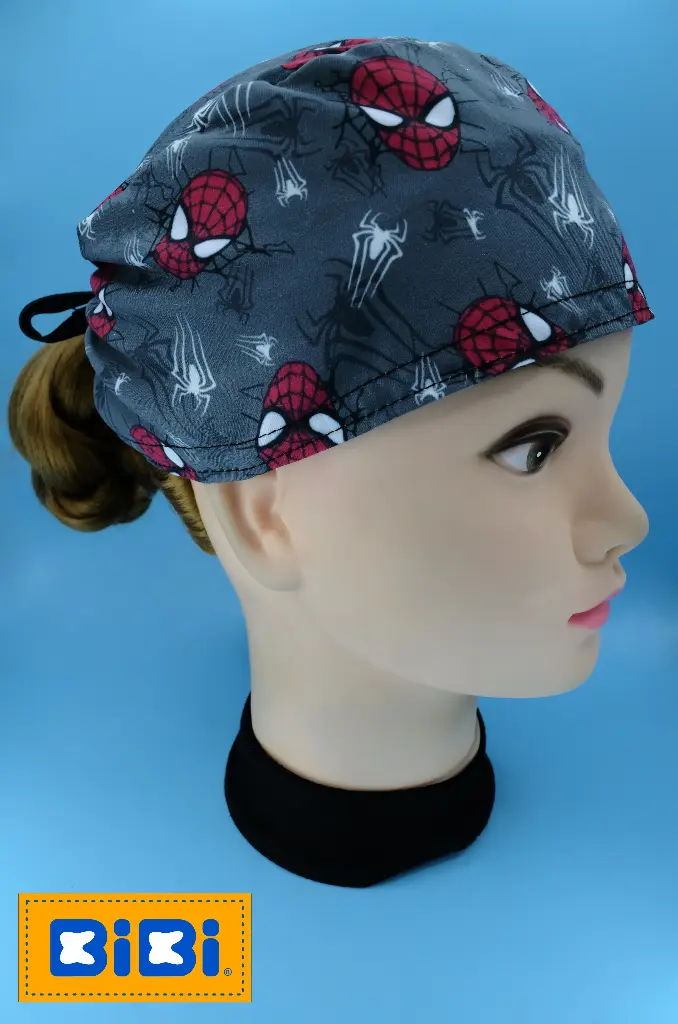Spiderman caras (Gorro Corto (Medidas: 9.5 cm de altura, 58 cm de circunferencia, con cintas para amarrar))