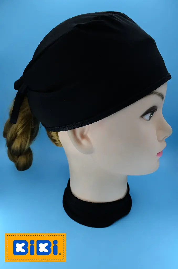 Negro (Gorro Corto (Medidas: 9.5 cm de altura, 58 cm de circunferencia, con cintas para amarrar))