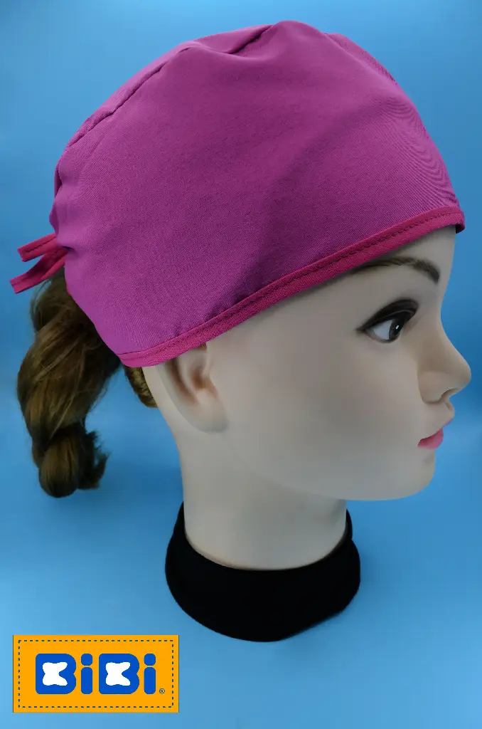 Rosa Fuscia (Gorro Corto (Medidas: 9.5 cm de altura, 58 cm de circunferencia, con cintas para amarrar))