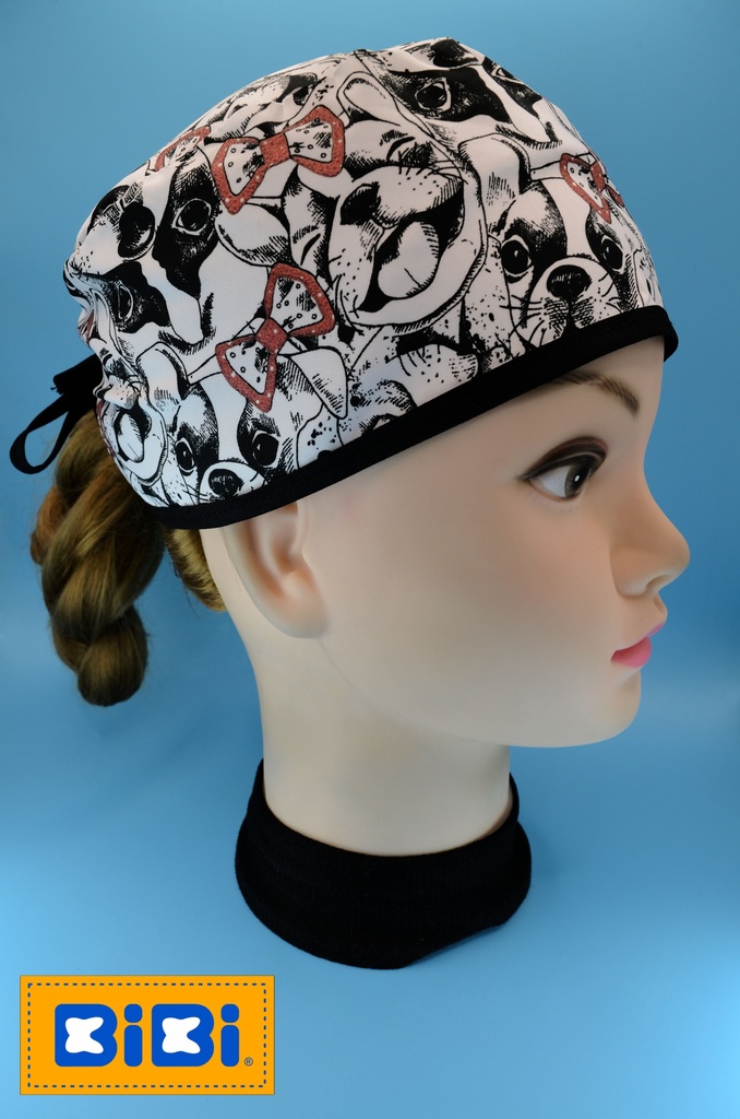 Perros Con Moño (Gorro Corto (Medidas: 9.5 cm de altura, 58 cm de circunferencia, con cintas para amarrar))