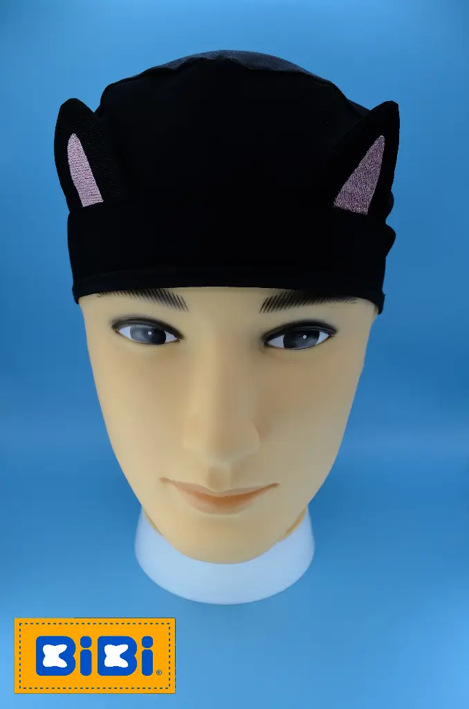 Orejas de Gato (Gorro Corto (Medidas: 9.5 cm de altura, 58 cm de circunferencia, con cintas para amarrar))