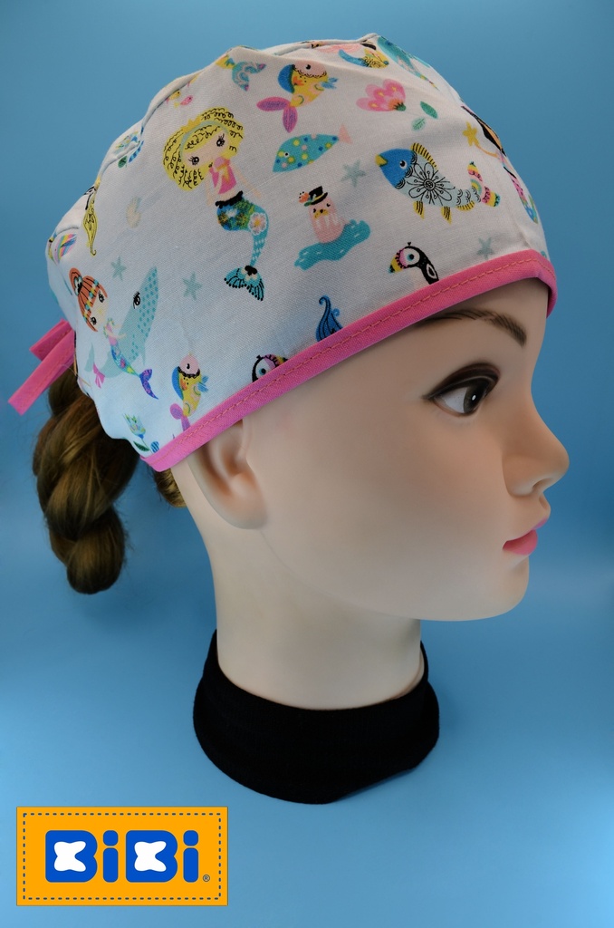 Sirenas (Gorro Corto (Medidas: 9.5 cm de altura, 58 cm de circunferencia, con cintas para amarrar))