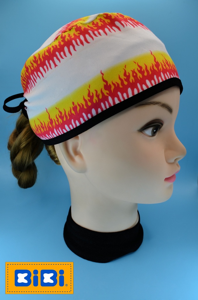Kyojuro Rengoku (Gorro Corto (Medidas: 9.5 cm de altura, 58 cm de circunferencia, con cintas para amarrar))