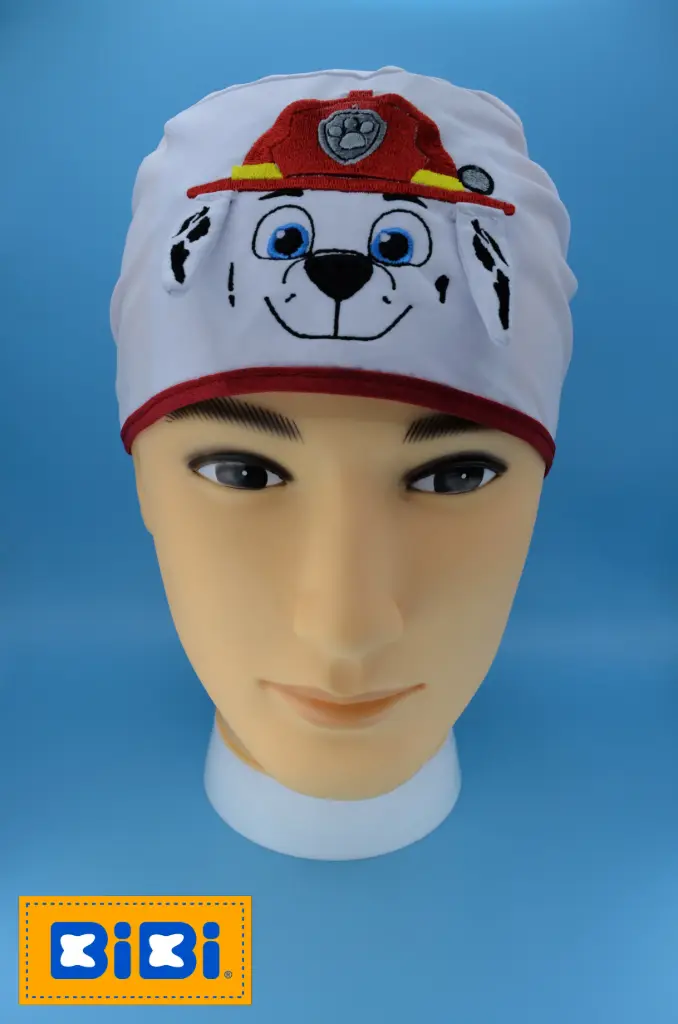 Perrito bombero (Gorro Corto (Medidas: 9.5 cm de altura, 58 cm de circunferencia, con cintas para amarrar))