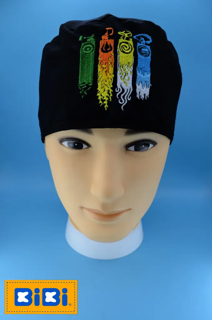 Tierra, fuego, aire, agua (Gorro Corto (Medidas: 9.5 cm de altura, 58 cm de circunferencia, con cintas para amarrar))