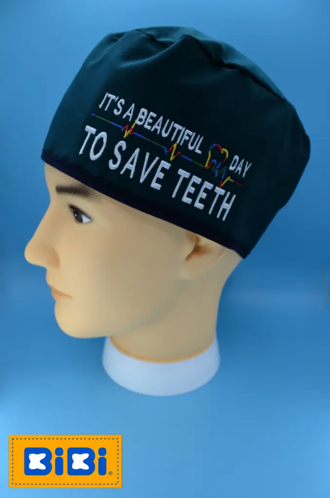 Frase dental (Gorro Corto (Medidas: 9.5 cm de altura, 58 cm de circunferencia, con cintas para amarrar))