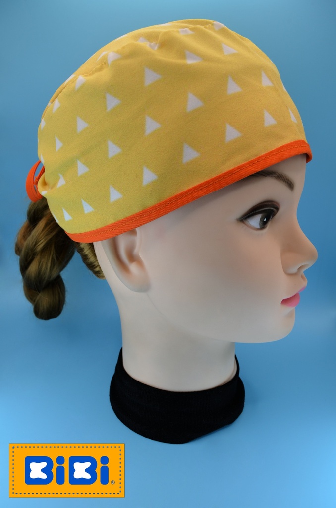 Zenitsu Agatsuma (Gorro Corto (Medidas: 9.5 cm de altura, 58 cm de circunferencia, con cintas para amarrar))