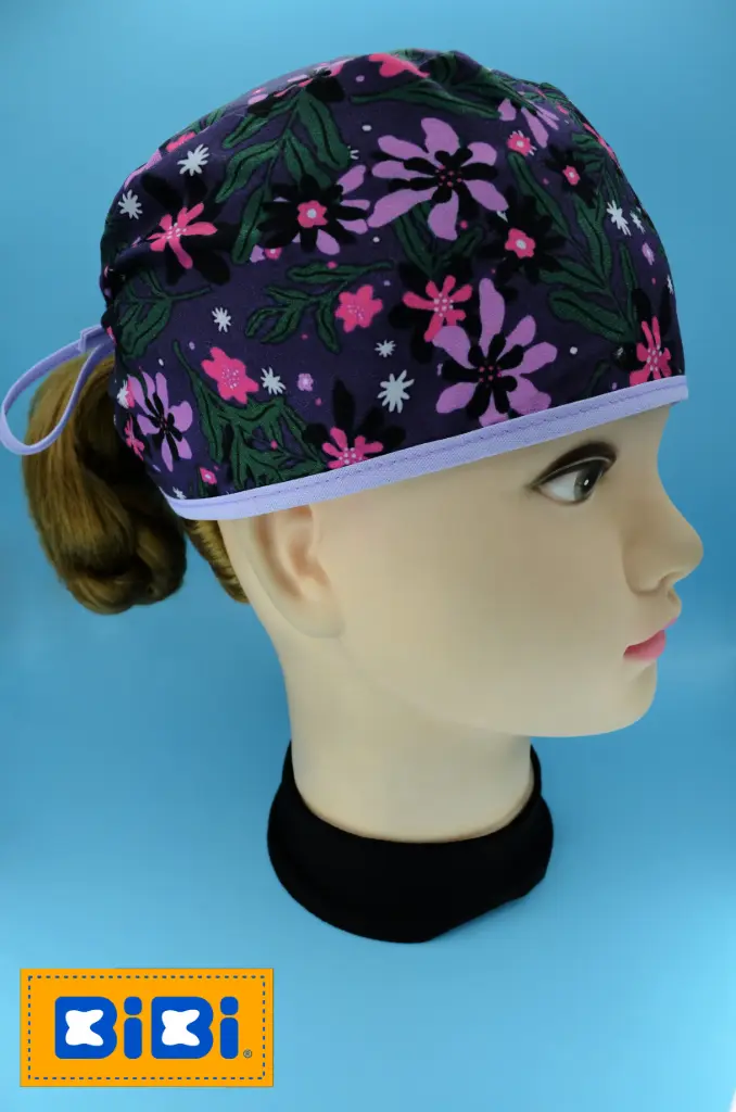 Flores marinas (Gorro Corto (Medidas: 9.5 cm de altura, 58 cm de circunferencia, con cintas para amarrar))
