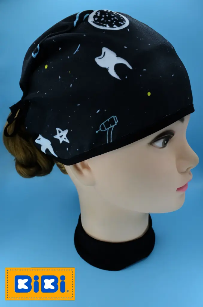 Dentista espacio (Gorro Corto (Medidas: 9.5 cm de altura, 58 cm de circunferencia, con cintas para amarrar))