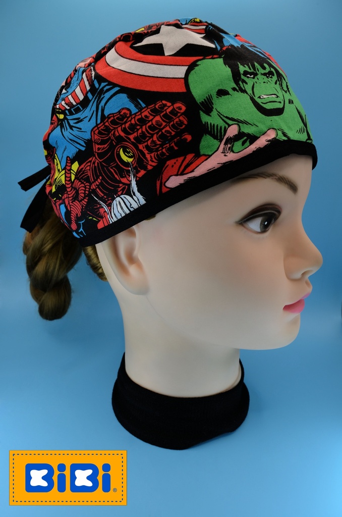 Avengers Colores (Gorro Corto (Medidas: 9.5 cm de altura, 58 cm de circunferencia, con cintas para amarrar))