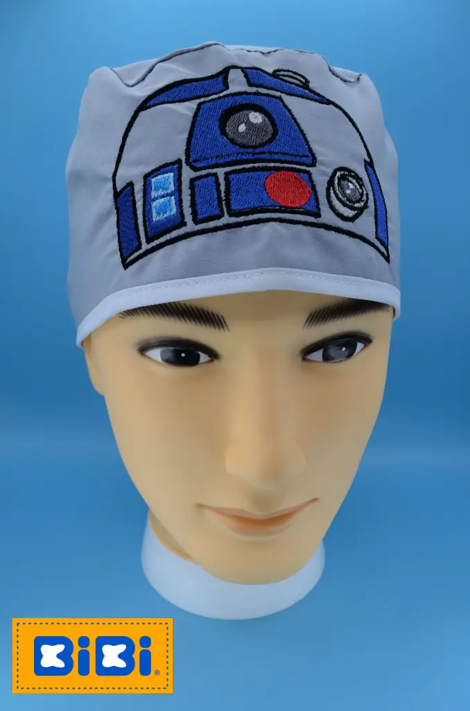 R2D2 (Gorro Corto (Medidas: 9.5 cm de altura, 58 cm de circunferencia, con cintas para amarrar))