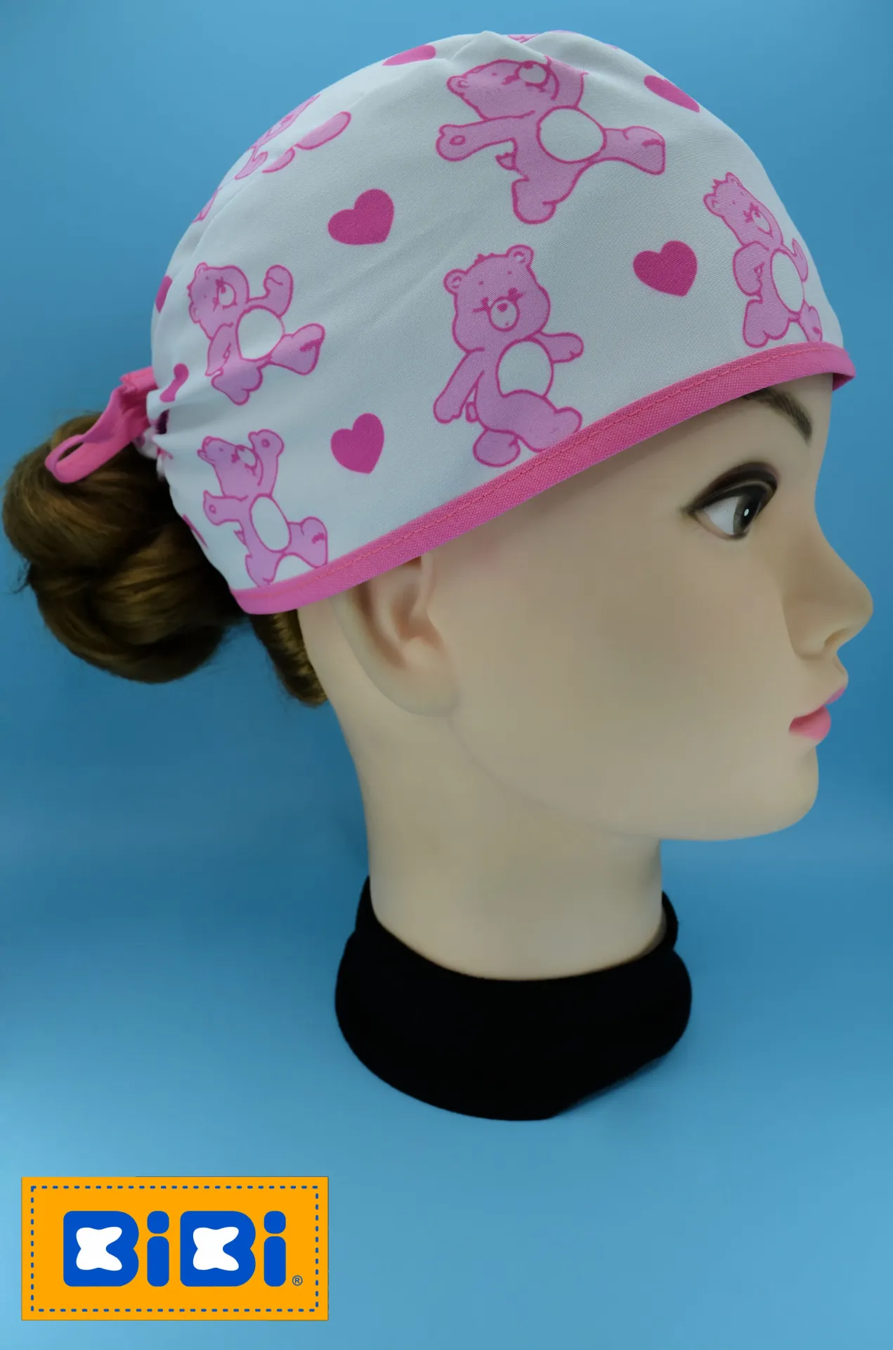 Cariñosito Rosa Corazones (Gorro Corto (Medidas: 9.5 cm de altura, 58 cm de circunferencia, con cintas para amarrar))