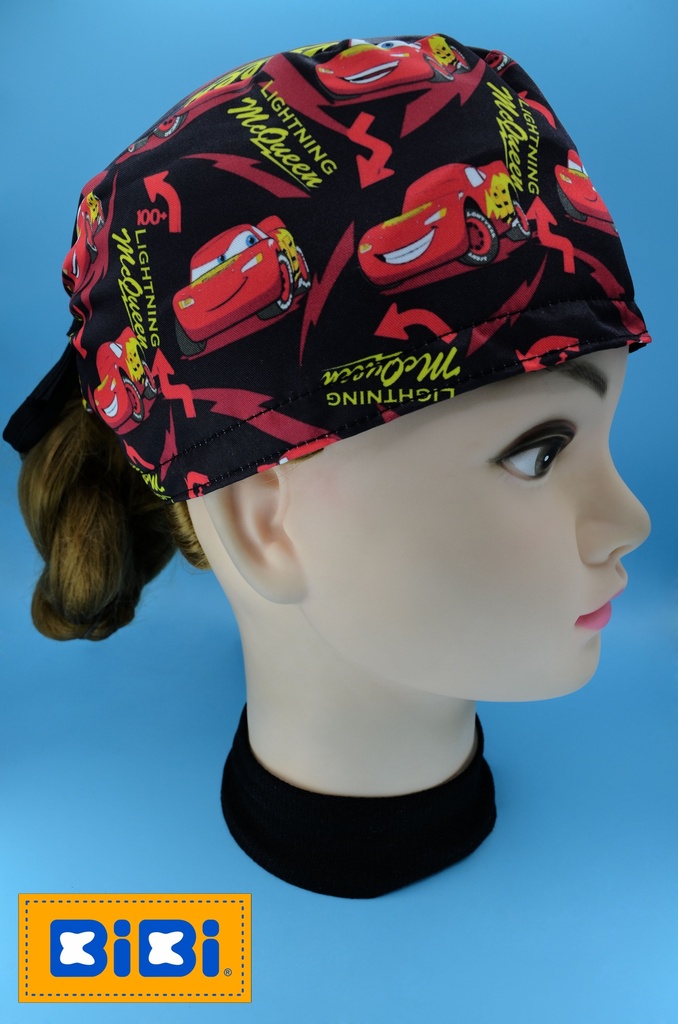 Rayo McQueen (Gorro Corto (Medidas: 9.5 cm de altura, 58 cm de circunferencia, con cintas para amarrar))