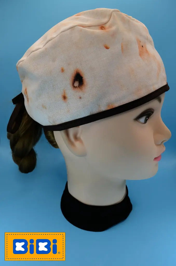 Tortilla de harina (Gorro Corto (Medidas: 9.5 cm de altura, 58 cm de circunferencia, con cintas para amarrar))